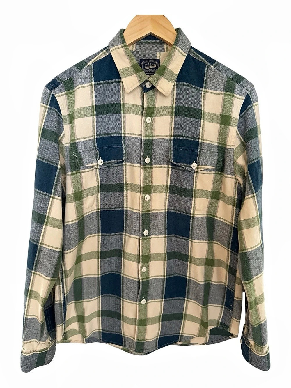 J.Crew Plaid Button Down in Green & Blue Medium Gorpcore, Heritage Casual